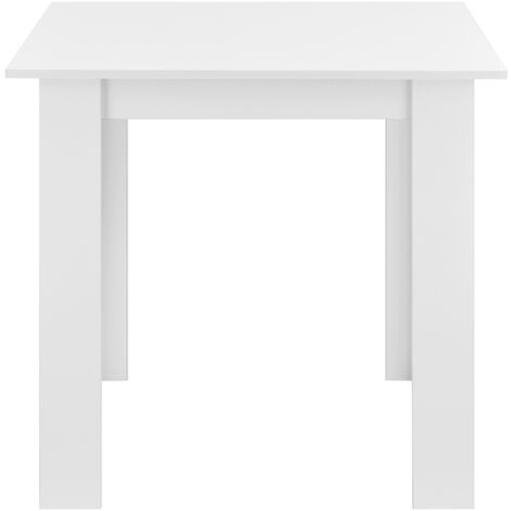 en.casa] Tavolo da Pranzo con Piano Quadrato e Gambe a Forma di L 80 x 80 x  76cm Tavolo da Cucina in Design Moderno - Bianco : : Casa e cucina