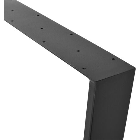 Set 2 gambe in acciaio per tavoli scrivania 55-75x72 cm trapeziale nero  opaco