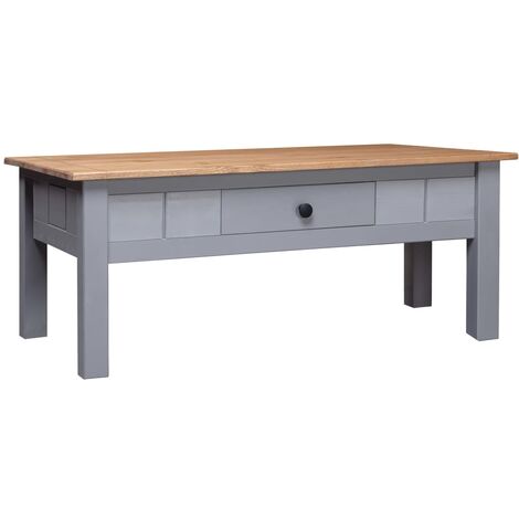 vidaXL Tavolino Salotto Grigio 100x60x43,5cm Pino Massello Panama