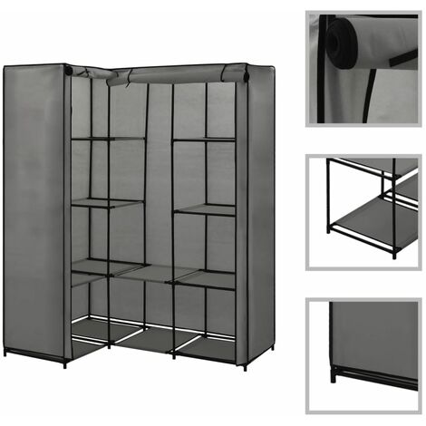 vidaXL Armadio Angolare Grigio 130x87x169 cm