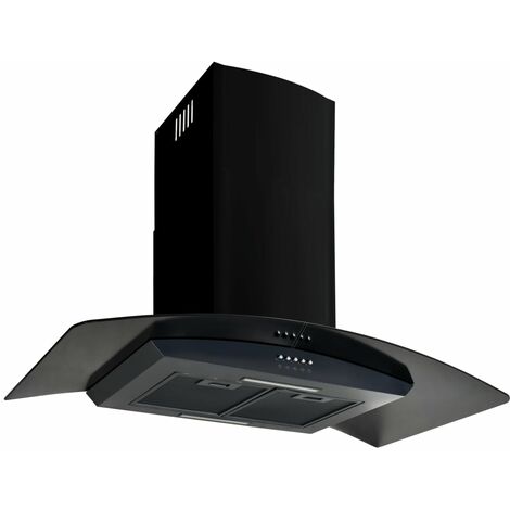 Cappa Aspirante a Muro Acciaio Inox con 3 velocità Nero vari dimensioni dimensioni : 90 x 45 x (46-73)