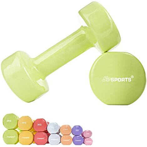 ScSPORTS Pesi manubri in Vinile 5 kg Verde 1 Paio 10001412