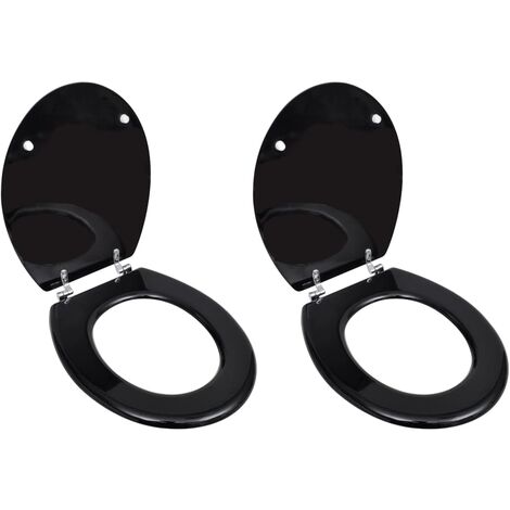 vidaXL Tavolette WC con Coperchi 2 pz in MDF Nere