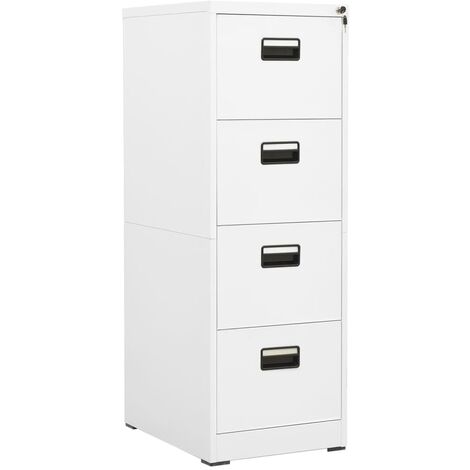 vidaXL Armadio Classificatore Bianco 46x62x133 cm in Acciaio