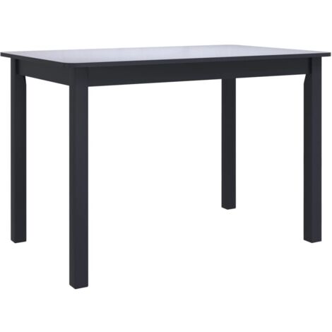 vidaXL Tavolo da Pranzo Nero 114x71x75cm in Legno Massello di Hevea