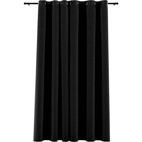 vidaXL Tende Oscuranti Effetto Lino Occhielli Antracite 290x245cm