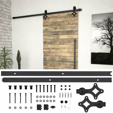 vidaXL Kit di Binari per Porte Scorrevoli SKIEN 200 cm Acciaio Nero