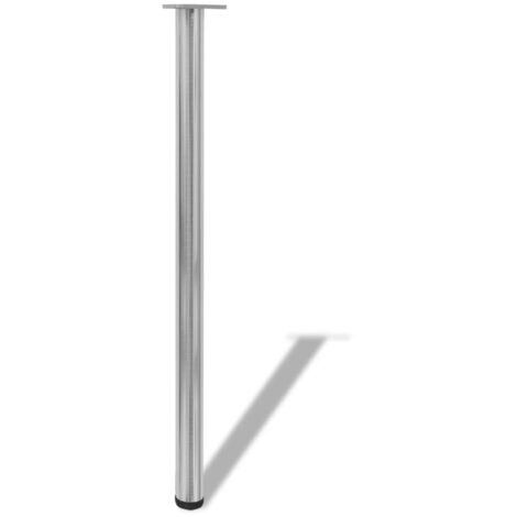 vidaXL Set Gambe Tavolo 4 pz in Nickel Spazzolato Regolabili 1100 mm