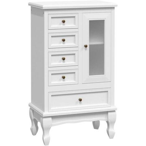 vidaXL Armadietto con 5 Cassetti e 2 Ripiani Bianco