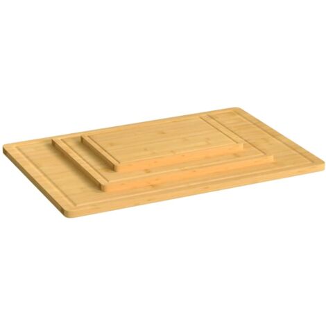 Set Di 3 Taglieri In Bamb&ugrave; Per Cucina Con Scanalatura Per I Succhi &ndash; KV Kitchen Tools
