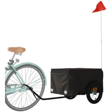 PawHut Carrello Rimorchio Bici per Cani Carrello bici Animali Domestici  Azzurro e Nero 130x90x110cm