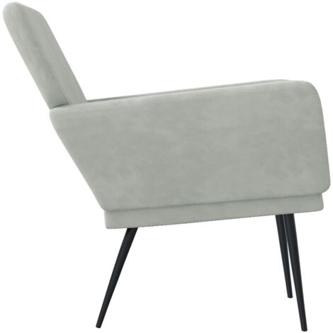 Poltrona Grigio Chiaro 62x79x79 cm Velluto