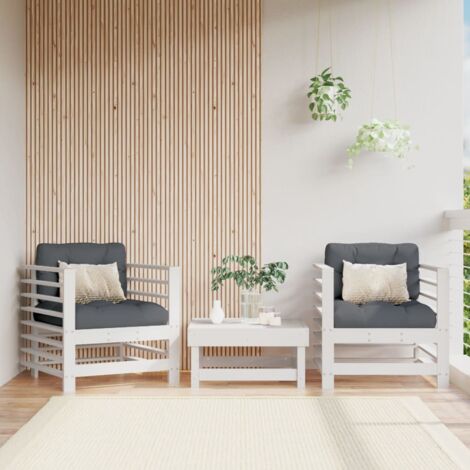 vidaXL Sedie da Giardino con Cuscini 2pz Legno Massello di Pino