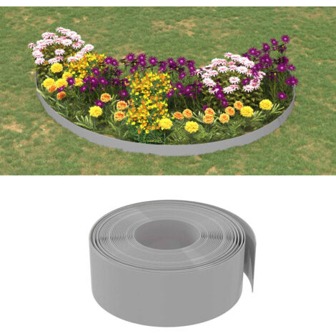 vidaXL Bordature da Giardino 4 pz Grigie 10 m 20 cm in Polietilene