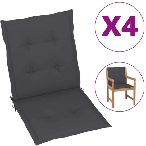 vidaXL Cuscini per Sedia 4 pz Antracite Tessuto Oxford