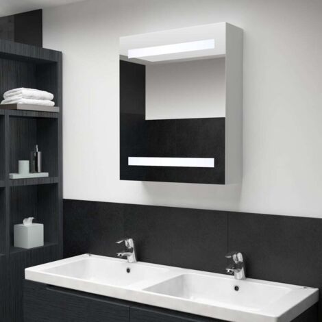 vidaXL Armadietto Bagno con Specchio e LED 50x13,5x60 cm (1/5)