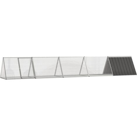 vidaXL Gabbia per Conigli Antracite 504,5x80,5x71 cm Acciaio Zincato