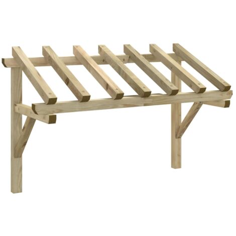 Tettoia per Porta d'Ingresso 200x100x100 cm in Legno di Pino
