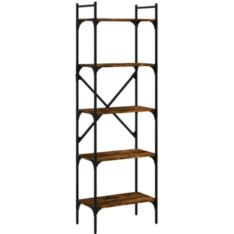 vidaXL Libreria Rovere Fumo 5 Ripiani 56x31,5x174 cm Legno (1/5)