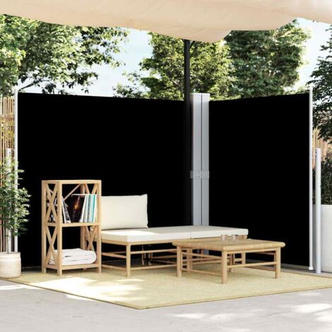 vidaXL Tenda da Sole Laterale Retrattile Nera 180x600 cm