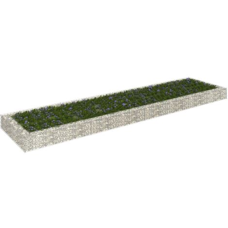 vidaXL Gabbione Letto Rialzato in Acciaio Zincato 400x100x20 cm