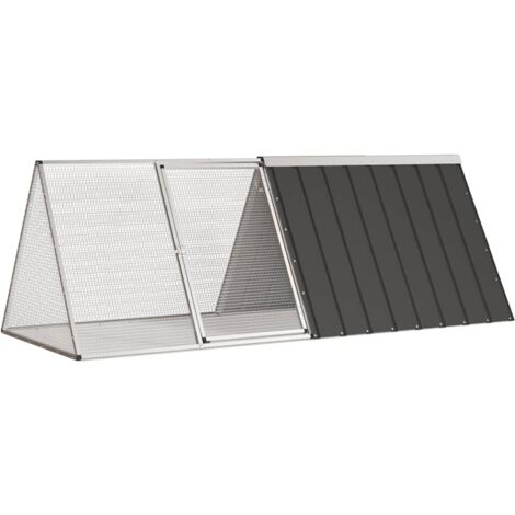 vidaXL Gabbia per Conigli Antracite 201,5x80,5x71 cm Acciaio Zincato