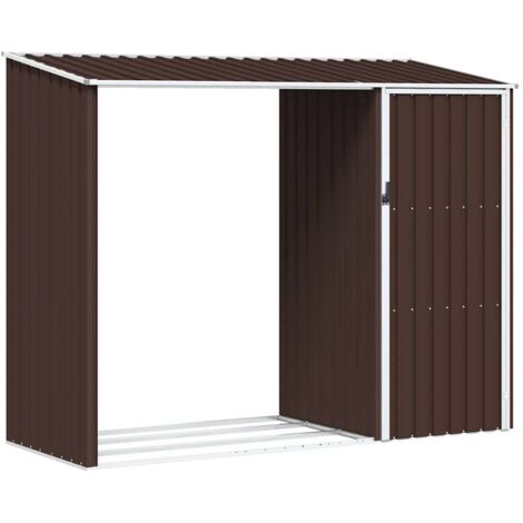 vidaXL Capanno per Legna da Giardino 245x98x159 cm in Acciaio Zincato