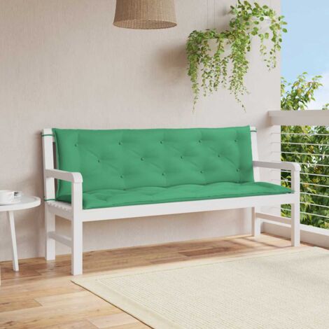 Cuscini per Panca 2 pz Verdi 150x50x7 cm in Tessuto Oxford