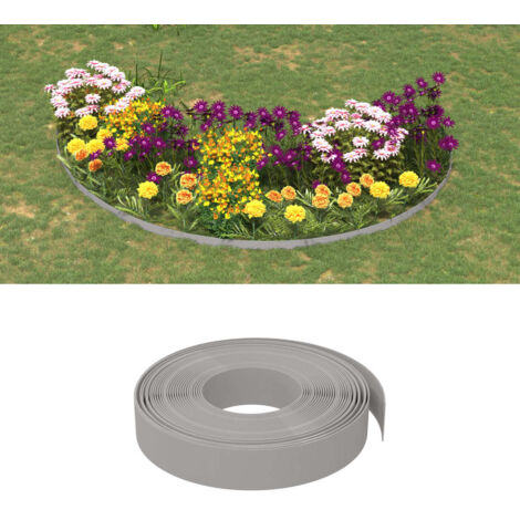 vidaXL Bordature da Giardino 5 pz Grigie 10 m 10 cm in Polietilene