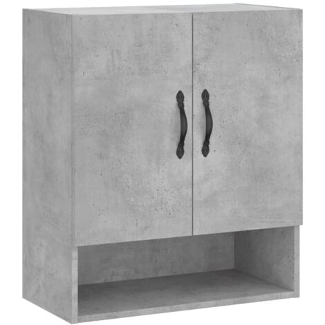 vidaXL Armadietto a Muro Grigio Cemento 60x31x70 cm Legno Multistrato