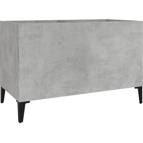 vidaXL Mobile Porta Dischi Grigio Cemento 74,5x38x48 Legno