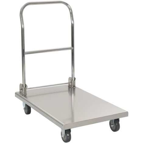 vidaXL Carrello di Trasporto Argento 82x53x86 cm Acciaio Inossidabile