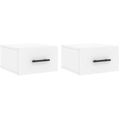 vidaXL Comodini a Muro 2 pz Bianchi 35x35x20 cm (1/5)
