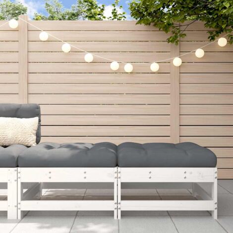 vidaXL Poggiapiedi Giardino con Cuscini 2pz Legno Massello Pino Bianco