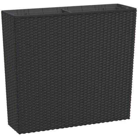 vidaXL Fioriera con Interno Rimovibile Antracite 12 / 44 L PP Rattan