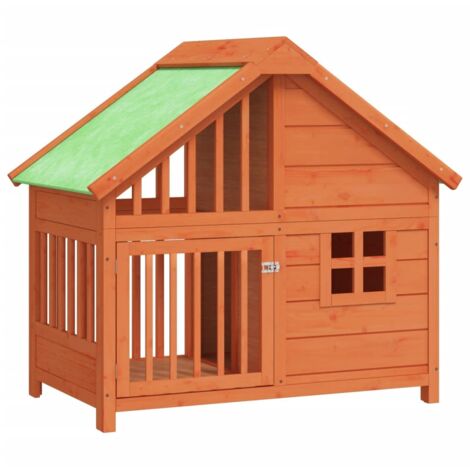 Cuccia per Cani Marrone 96x60,5x87 cm in Legno Massello di Pino vidaXL