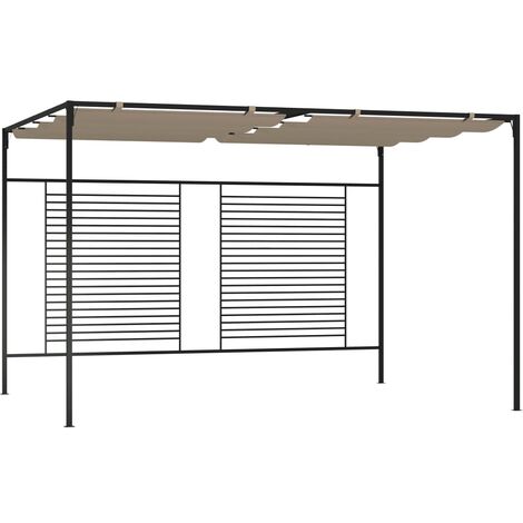 vidaXL Gazebo con Tetto Retrattile 3x4x2,3 m Grigio Talpa 180 g/m²