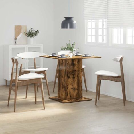 vidaXL Tavolo da Pranzo rovere fumo 80x80x75 cm Legno Multistrato