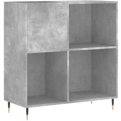 Mobile Porta Dischi Grigio Cemento 84,5x38x89 Legno Multistrato