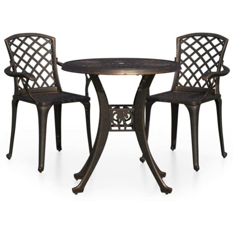 vidaXL Set da Bistrot 3 pz in Alluminio Pressofuso Bronzo (1/5)