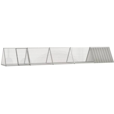 vidaXL Gabbia per Conigli grigio 504,5x80,5x71 cm Acciaio Zincato