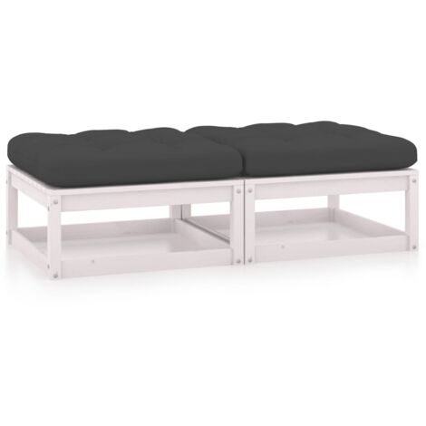 vidaXL Poggiapiedi da Giardino con Cuscini 2 pz Massello di Pino