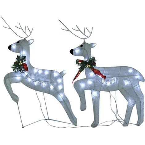 Renne di Natale 2 pz Bianco 40 LED vidaXL (1/5)