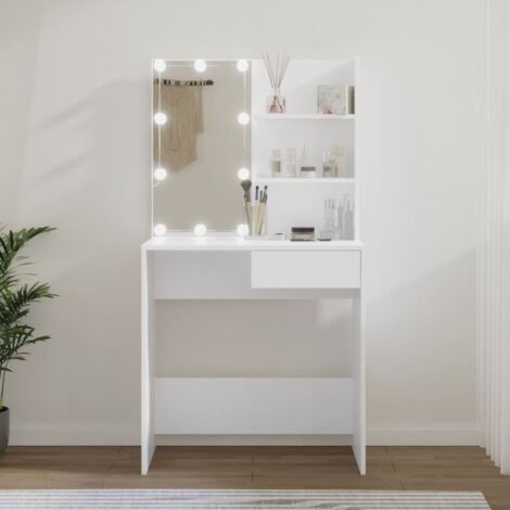 Toeletta con LED Bianca 74,5x40x141 cm vidaXL 846337