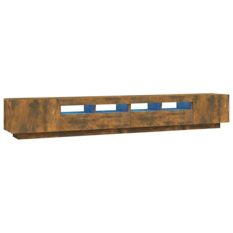 vidaXL Set Mobili TV 3pz con Luci LED Rovere Fumo in Legno Multistrato