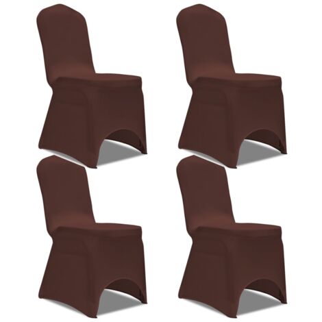 Coprisedia elasticizzato 4 pz marrone DEC022365
