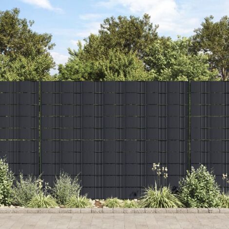 vidaXL Recinzione Frangivento 4 pz in PVC 35x0,19m Grigio Scuro Opaco