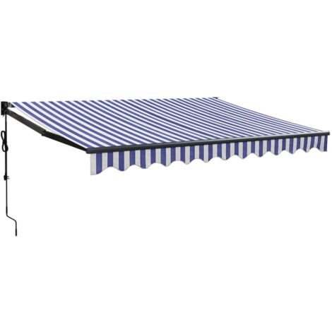 vidaXL Tenda Sole Automatica Retrattile Blu e Bianca 3x2,5 m