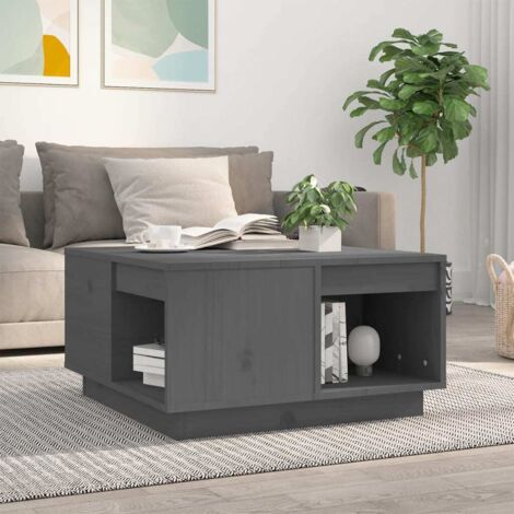 vidaXL Tavolino da Salotto Nero 60x61x32,5 cm Legno Massello di Pino
