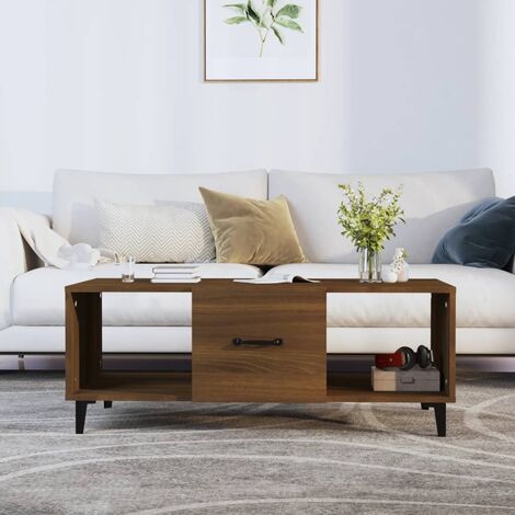 vidaXL Tavolino da Caffè Rovere Marrone 102x50x40 cm Legno Multistrato (1/5)